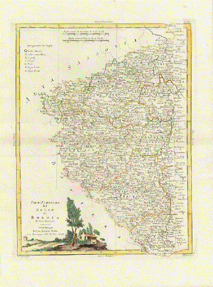 CZECH REPUBLIC MAP - Parte Occidentale del Regno di Boemia Di Nuova Projezione