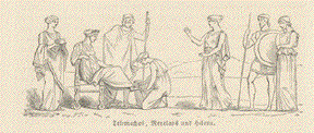 Telemachos, Menelaos und Helene