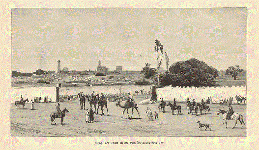 Ansicht der Stadt Khiwa vom Bazaraspihore aus