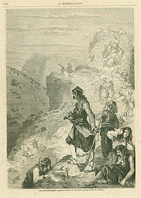 Poste de Montenegrins occupant le defil de la Kutschka pres des plaines de l'Albanie.