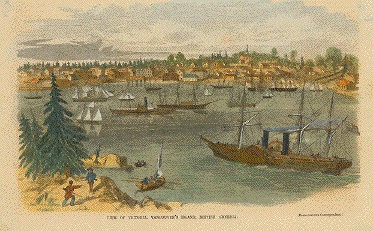 View of Victoria, Vancouver´s Island, British America.