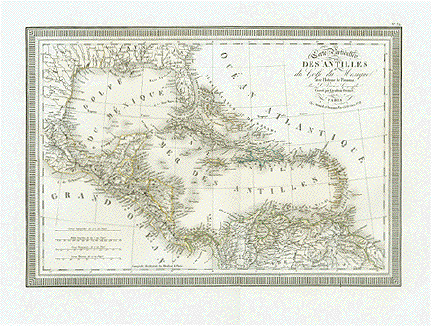 Carte Particuliere des Antilles du Golfe du Mexique avec l'sthme de Panama