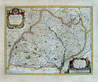 Moravia Marchionatus - Comenio - Czech Republic Map