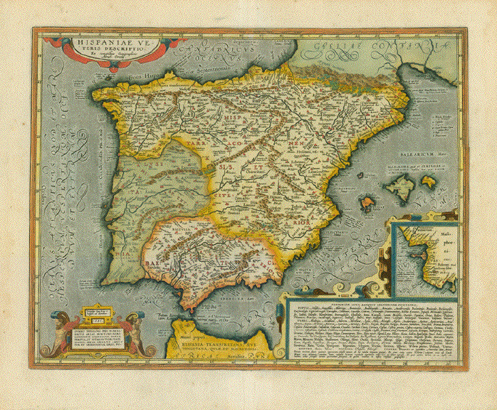 MAPA DE PORTUGAL E ALGARVE Color engraving on paper. E…