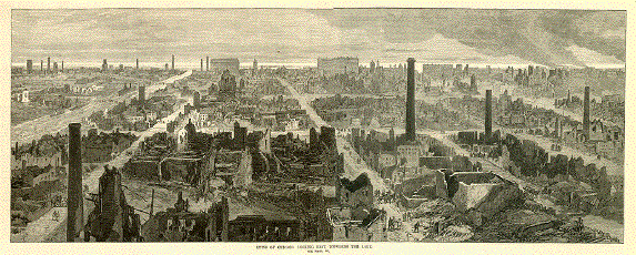 Ruins of Chicago, Looking East, Towards the Lake