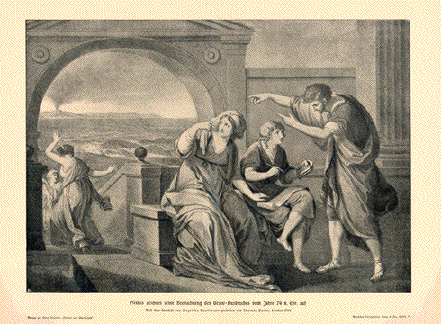 Plinius zeichnet seine Beobachtung des Vesuv Ausbruches